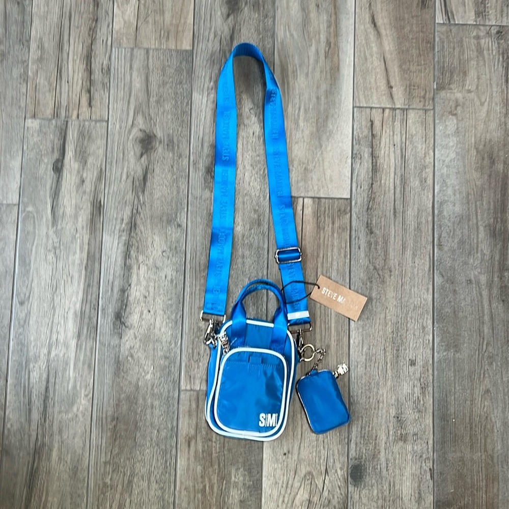 Steve Madden Sapphire Blue Crossbody Removable Strap NWT